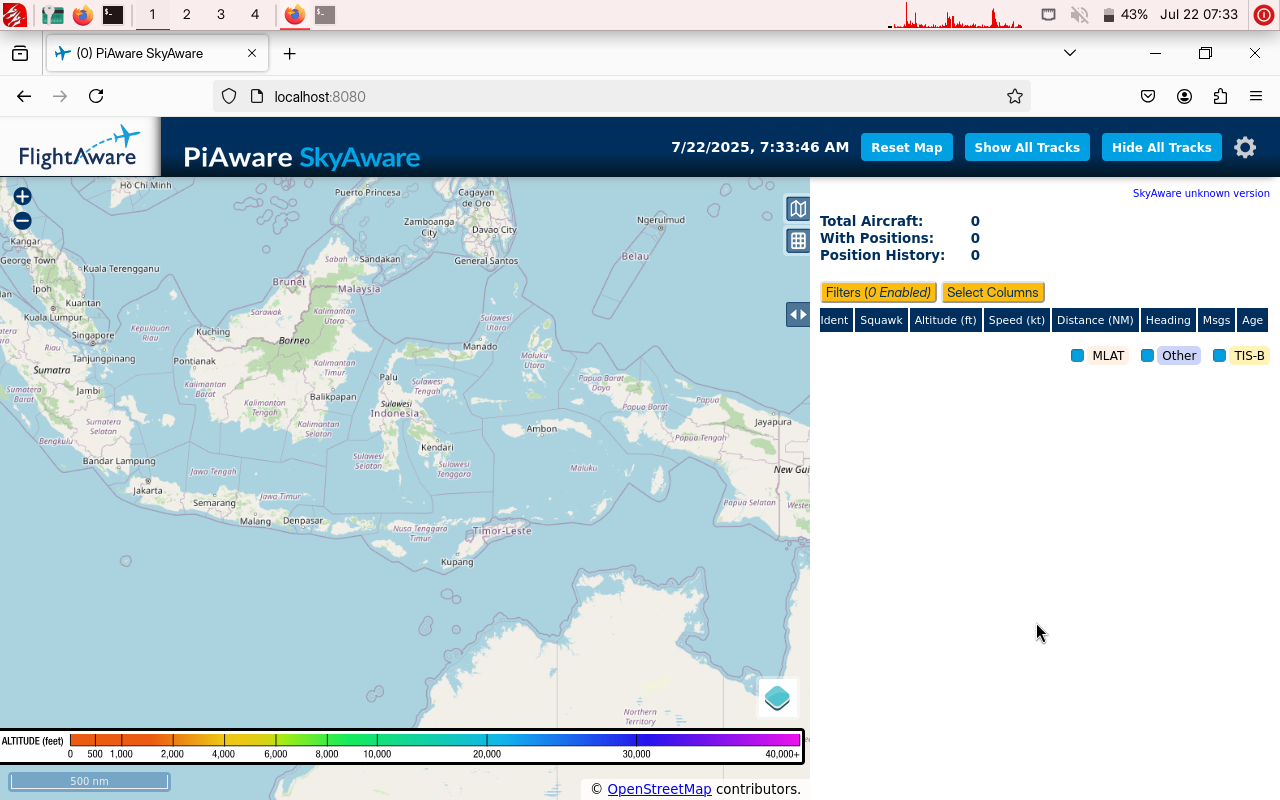 HydraPWK Tools Dump1090-fa, Pie aware