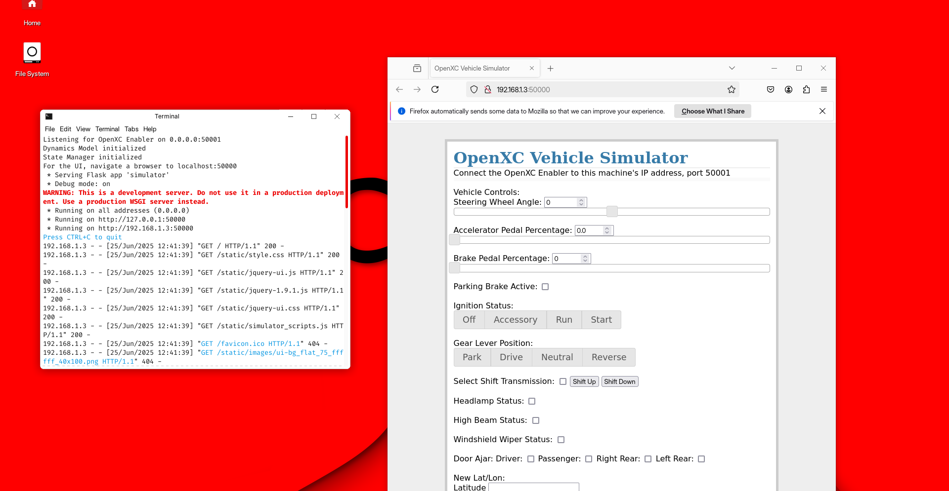 HydraPWK Openxc Simulator